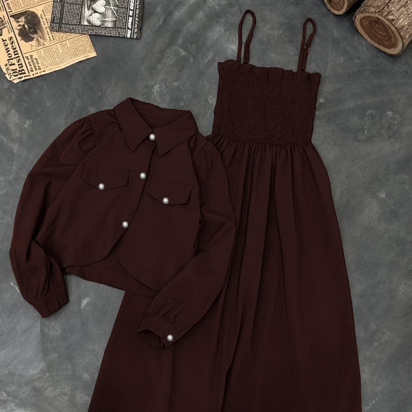 Amber Dress Coat n Maxi Set