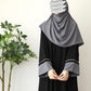 Black Grey Stripe Elegance Abaya ✨
