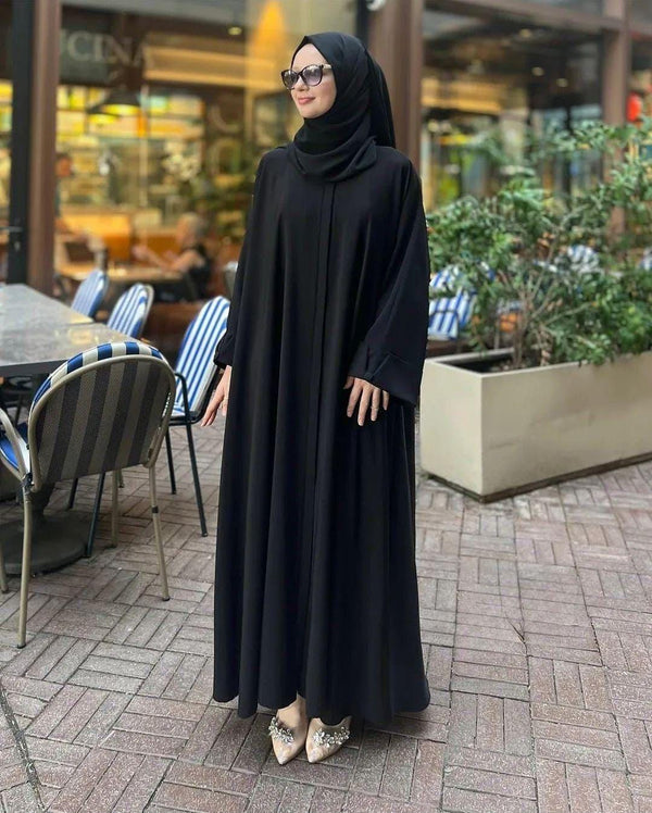 Black Classic Abaya With Staller ✨
