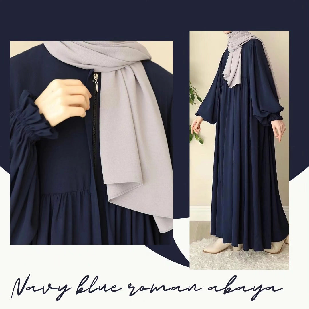 Navy Blue Roman Abaya