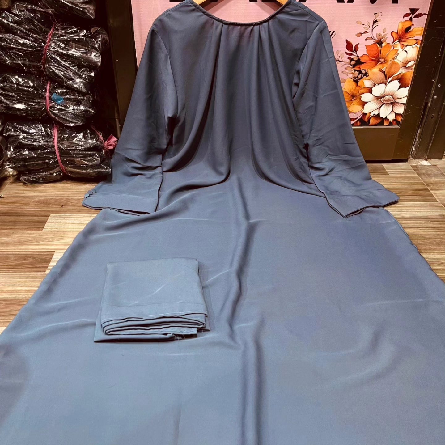 Grey Arabic Abaya