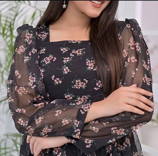 Black Floral Maxi 🌺