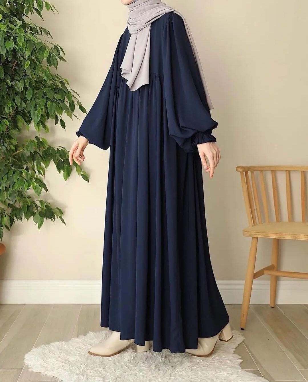 Navy Blue Roman Abaya