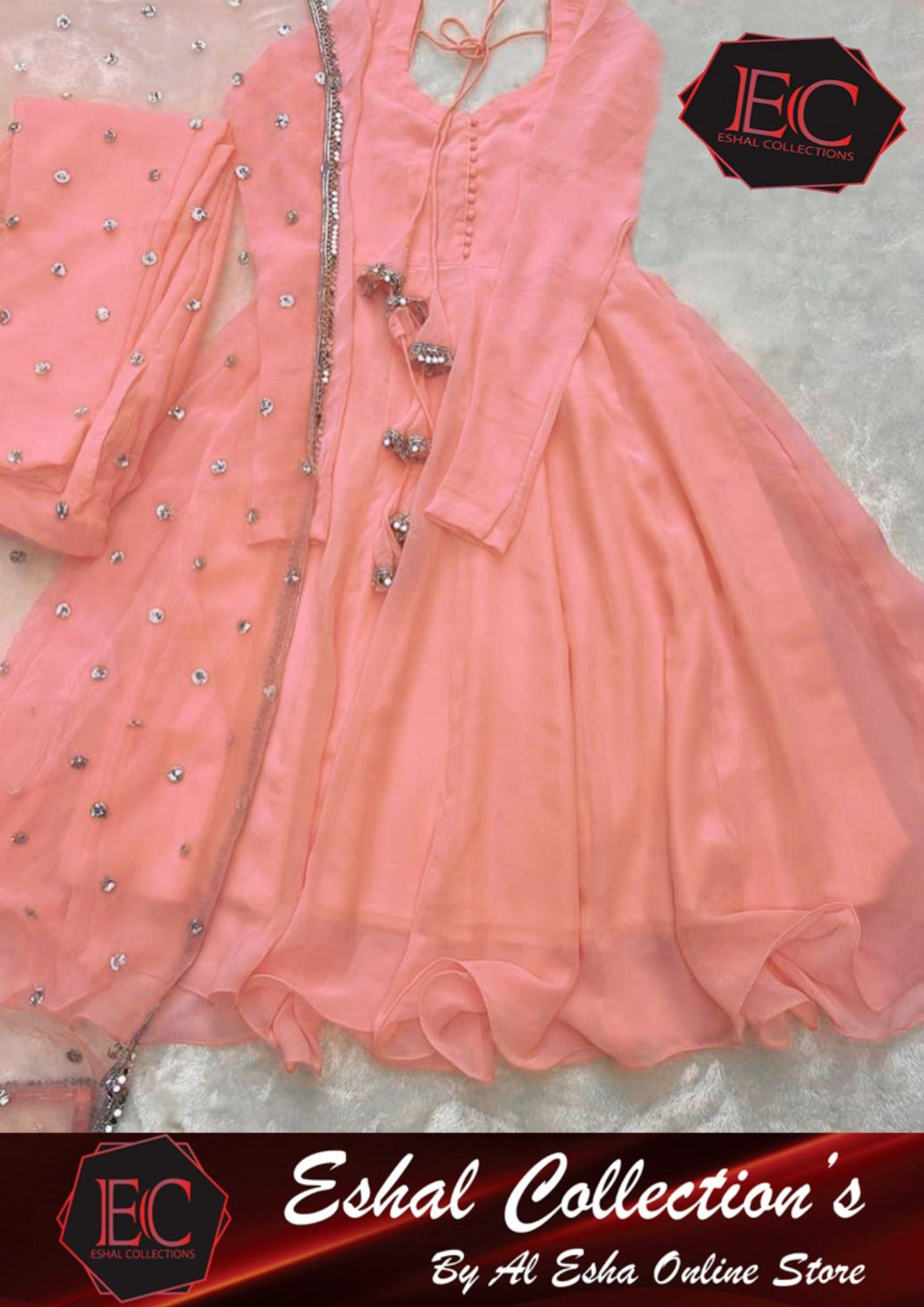 CLEARANCE SALE - Chiffon Rangoli 3pc Suit