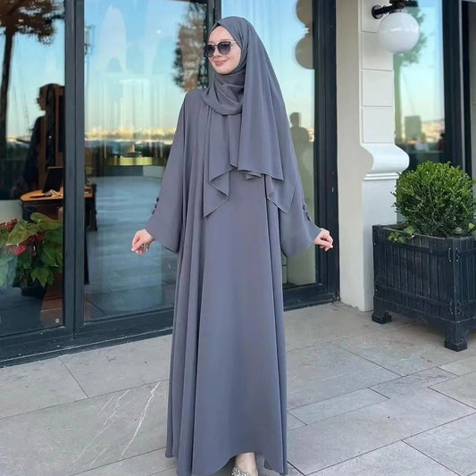 Grey Arabic Abaya