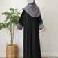 Black Grey Stripe Elegance Abaya ✨